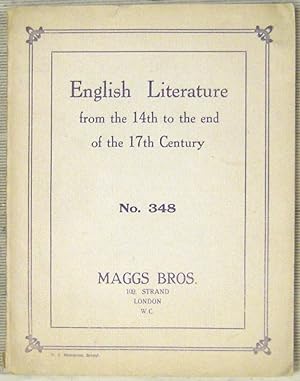 English Literature from the 14th to the End of the 17th Century