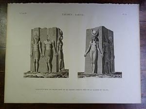DESCRIPTION DE L'EGYPTE. Thèbes. Karnak. Vue d'un bloc en granit orné de six figures, trouvé près...