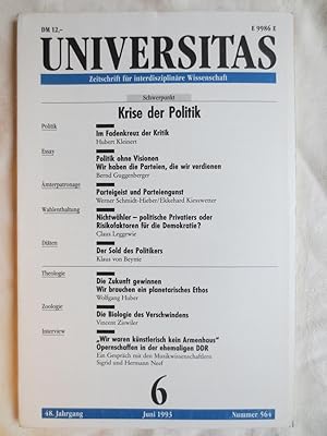 Universitas : Zeitschrift für interdisziplinäre Wissenschaft ; 48. Jahrgang, Heft 6 ; Schwerpunkt...