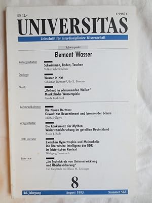 Universitas : Zeitschrift für interdisziplinäre Wissenschaft ; 48. Jahrgang, Heft 8 ; Schwerpunkt...