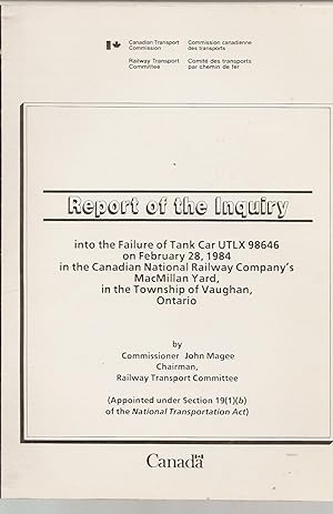 Report of the inquiry into the failure of Tank Car UTLX 98646