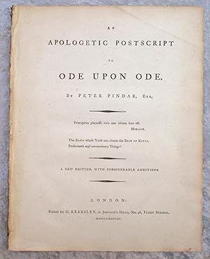 1788 APOLOGETIC POSTSCRIPT to ODE UPON ODE by PETER PINDAR (John Wolcot)