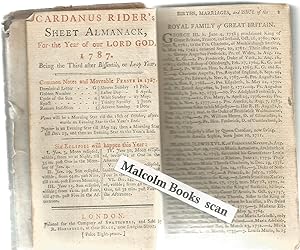 Cardanus Rider's Sheet Almanack, for the year of our Lord God 1787. bound with The court and city...