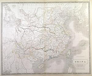 CHINA. Map of China and Korea. Inset map of Canton Bay with Canton, Macau and Hong Kong.