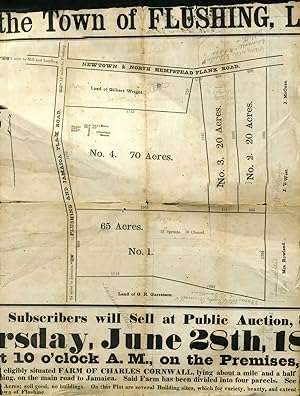 1829 Land Sale Indenture with Subsequent Auction Broadside, ca. 1860