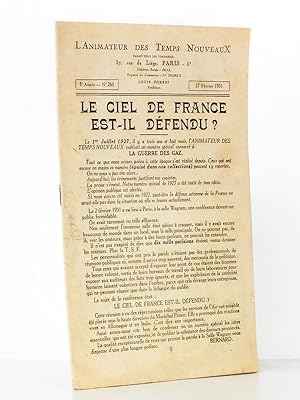 Le ciel de France est-il défendu ? ( L'Animateur des Temps Nouveaux N° 260 du 27 février 1931, nu...