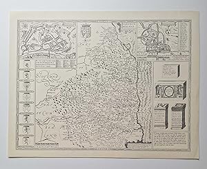 Northumberland English County Map Modern Black and White Reproduction