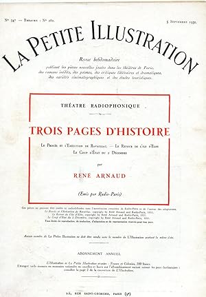 TROIS PAGES D'HISTOIRE (Théâtre radiophonique émis par Radio-Paris) . Le Procés et l'Exécution de...