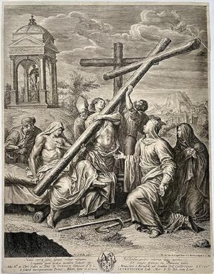[Antique print, engraving] S. Helena discovering the real Cross, P. de Bailliu, published ca. 168...