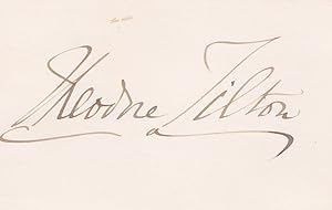 CARD SIGNED BY THEODORE TILTON.
