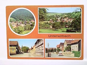 AK Unterwirbach/Rudolstadt, Mehrbildkarte, 4 Abb., Panorama, Strassenpartie, Ungelaufen.