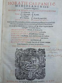 In quatuor insignores novarum Mediolani constitutionum [.].
