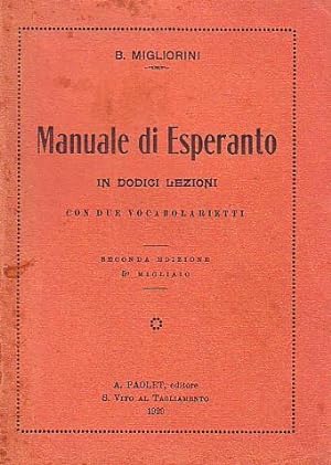 Manuale di esperanto in dodici lezioni con due vocabolarietti