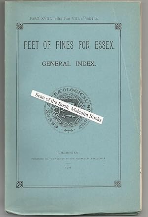 Feet of Fines for Essex, General Index volume II AD 1272  AD 1326