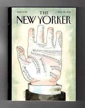 The New Yorker - March 28, 2016. Barry Blitt Cover, "The Big Short". Schizophrenia, Genes, Identi...