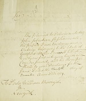 Document signed "Johann Sebastian Stephanus ," one page