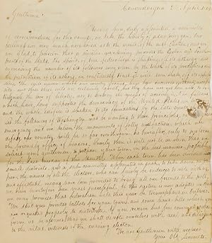 Manuscript political Circular, with integral address leaf, addressed to Messrs Clement Leach, Jed...