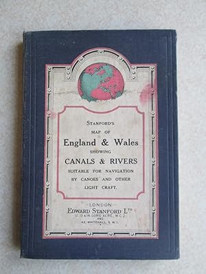 Standford's Map of England & Wales Showing Canals & Rivers Suitable for Navigation By Canoes and ...