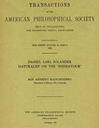 Daniel Carl Solander. Naturalist on the "Endeavour"