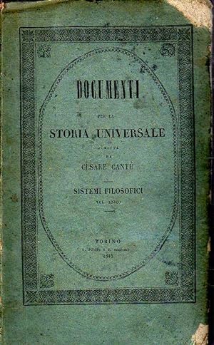 Documenti alla Storia Universale di Cesare Cantù. Sulla filosofia
