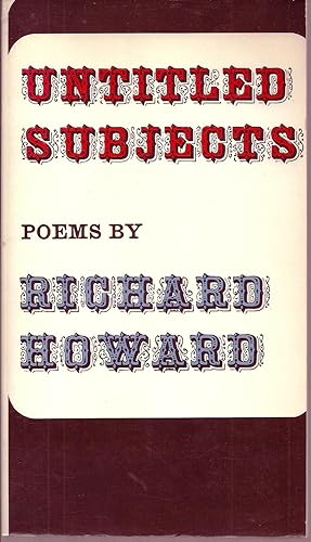 UNTITLED SUBJECTS. POEMS