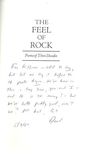 THE FEEL OF ROCK. POEMS OF THREE DECADES
