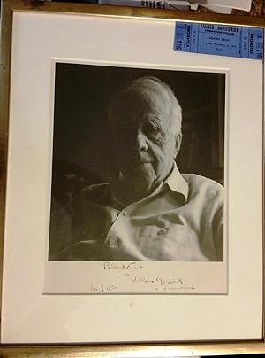 SIGNED PHOTOGRAPH Inscribed to Poet William Meredith