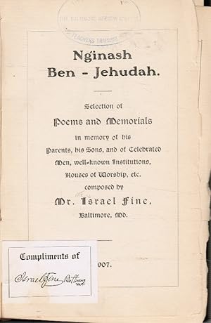Nginash Ben Jehudah : Selection of Poems and Memorials