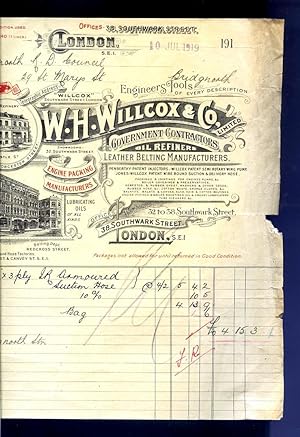 W. H. Wilcox & Co Limited. Government Contractors, Oil Refiners, Leather Belting Manufacturers & ...