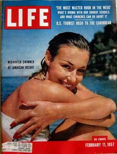 Life Magazine February 11, 1957 -- Cover: Midwinter Swimmer at Jamaican Resort