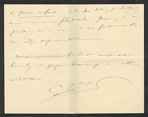Autograph letter signed "C.Sns," quite possibly to his librettist