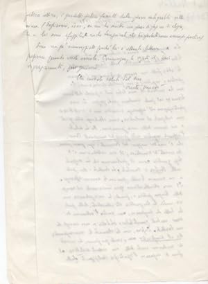 Lettera autografa firmata, datata Firenze Pasqua 1968, inviata al critico e storico della lettera...