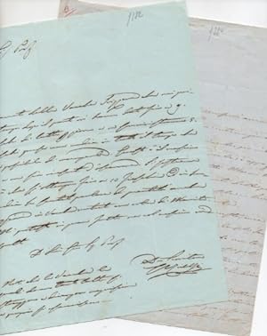 2 lettere autografe firmate, l'una datata 11 dicembre 1852 - Firenze, l'altra non datata.