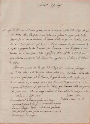 Lettera autografa firmata, datata 10 agosto 1803 - Milano, inviata ad Alessandro Barbieri, Segret...