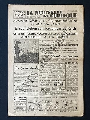 LA NOUVELLE REPUBLIQUE-EDITION SPECIALE-DIMANCHE 29 AVRIL 1945