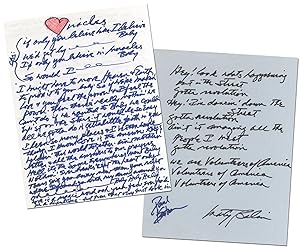 Handwritten Lyrics for "Volunteers" and Jefferson Starship's "Miracles"
