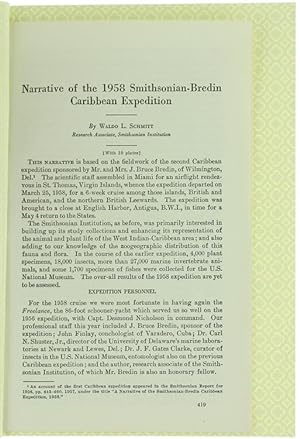 NARRATIVE OF THE 1958 SMITHSONIAN-BREDIN CARRIBEAN EXPEDITION.: