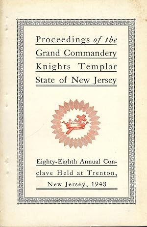 PROCEEDINGS GRAND COMMANDERY KNIGHTS TEMPLAR STATE NEW JERSEY 1948
