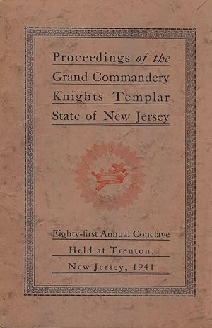 PROCEEDINGS GRAND COMMANDERY KNIGHTS TEMPLAR STATE NEW JERSEY 1941
