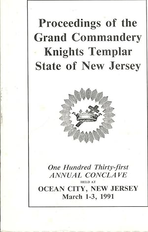 PROCEEDINGS GRAND COMMANDERY KNIGHTS TEMPLAR STATE NEW JERSEY 1991