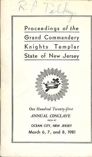 PROCEEDINGS GRAND COMMANDERY KNIGHTS TEMPLAR STATE NEW JERSEY 1981