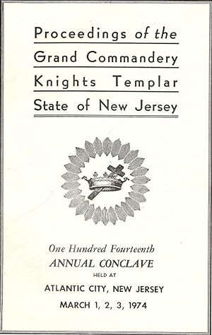 PROCEEDINGS GRAND COMMANDERY KNIGHTS TEMPLAR STATE NEW JERSEY 1974