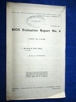 BIOS Evaluation Report No. 6. I BRUNING & SOHN (Ibus), Luneburg. PLYWOOD.Target No C-22/506 Briti...