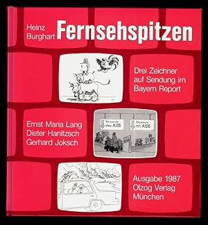 Fernsehspitzen. Drei Zeichner auf Sendung im Bayern-Report. Ernst Maria Lang, Dieter Hanitzsch, G...