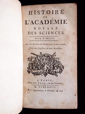 Histoire de l'Académie royale des sciences. Année 1721