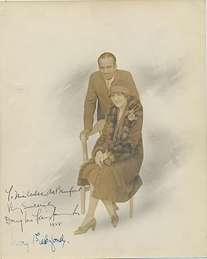 Fairbanks and Pickford Signed Color Photograph, 1928