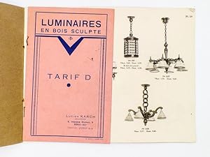Luminaires en bois sculpté K. L. ( KARCH, Lucien ) : Supplément catalogue 1933 + Tarif D.