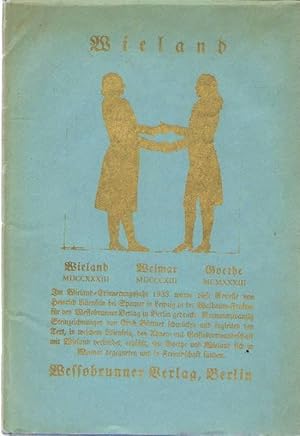 Wieland. Lithographien von Erich Büttner. Mit handschriftl. Eintragungen auf Titelblatt von Büttn...