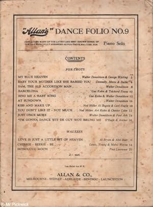 Allan's Dance Folio No.9 for Piano Solo