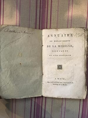 Annuaire du département de la Moselle pour l'an XI de l'ère française.